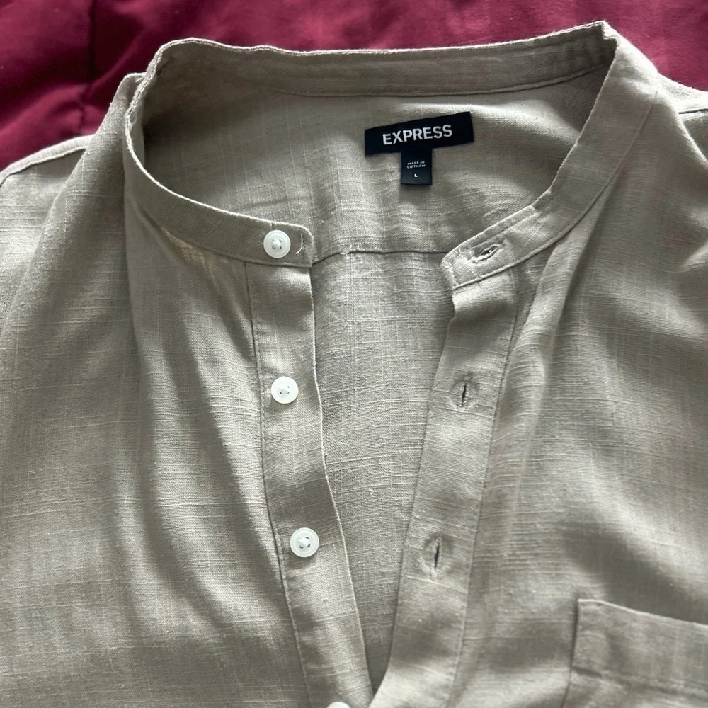 Long sleeve 1/4 button down shirt - Picture 3 of 5